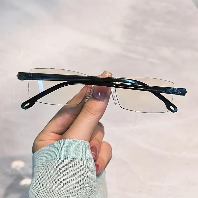 8pcs High-Definition Blue Light Blocking Reading Glasses - Rimless, Anti-Eyestrain, Glare Protection, +1.0 To +4.0