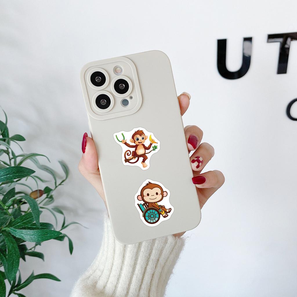 500/roll Cartoon Monkey Roll Sticker Cute Animal Children DIY Skateboard Suitcase Sticker