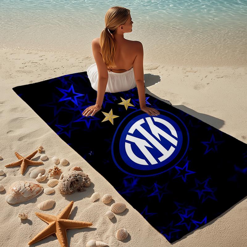 Proof Beach Towel with a Inter Milan Logo1 Pattern - Soft,absorbent,quick-drying,machine Washable - Perfect for Swimming,camping,bathing