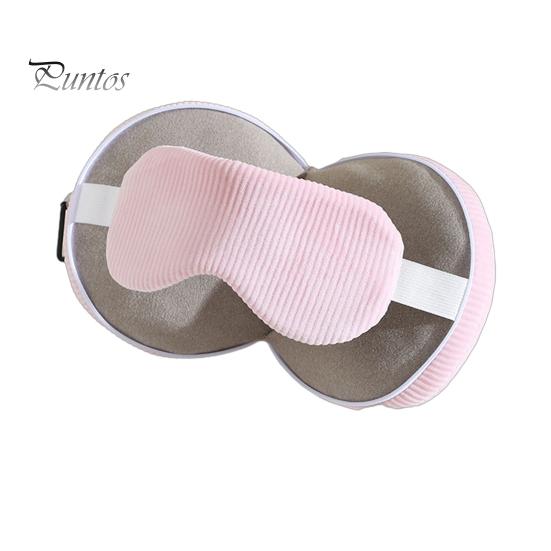 Compact Travel Pillow Neck with Eye Mask 2-in-1 Portable Support Zippered Adjustable Foldable Carabiner for Pain Relief Flights Car Trips Airplane