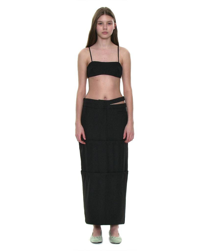 Partimento Woman Multiway Double Waist Transform Skirt_Black