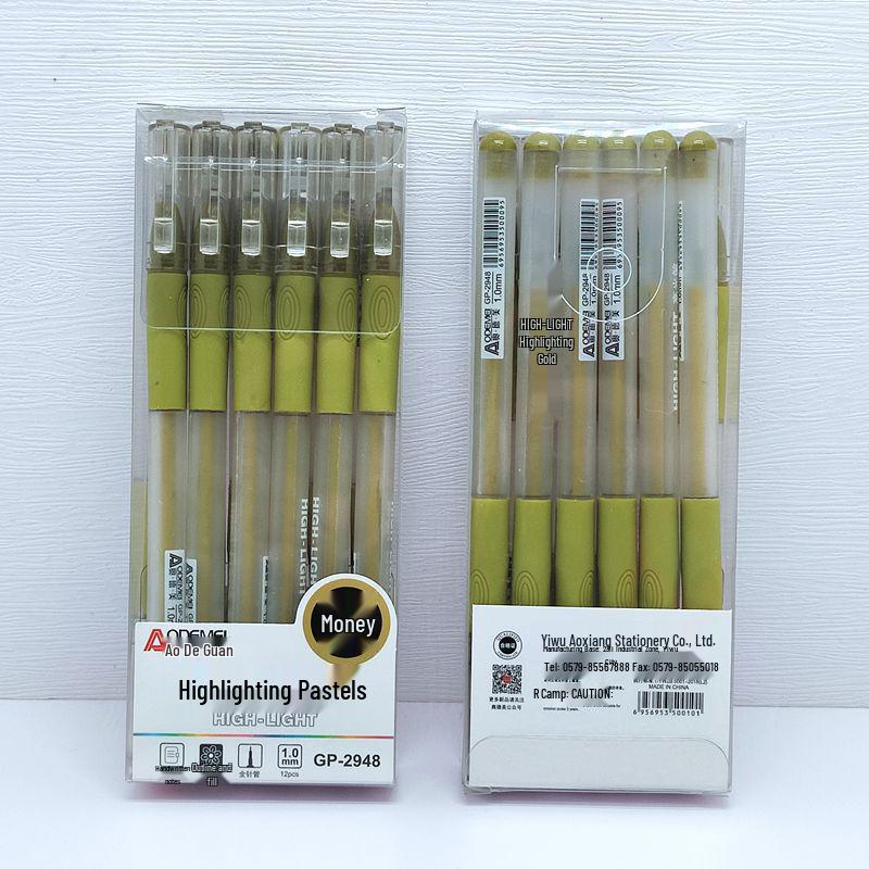 Oudemei 12-Color Pastel Highlighter Journal Pens, Watercolor & Outline for Drawing, Notes & Doodling, 1.0mm White Tip.
