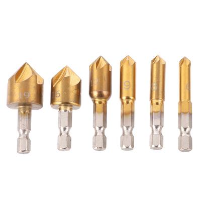 6 Stück Senkbohrer Sechskantschaft Set Metall 90 Grad 6mm?19mm Anfaswerkzeug-Zubehör