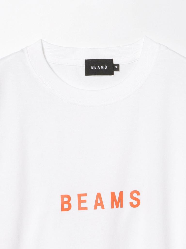 Beams Men's Short Sleeve Printed Logo T-Shirt, 2025 Spring/Summer, White, Size L, 11081083591