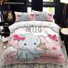 Animal Elephant Cartoon Kids Duvet Cover Queen King Twin Size Bedding Set Wildlife Comforter Cover 2/3pcs Polyester Quilt Cover