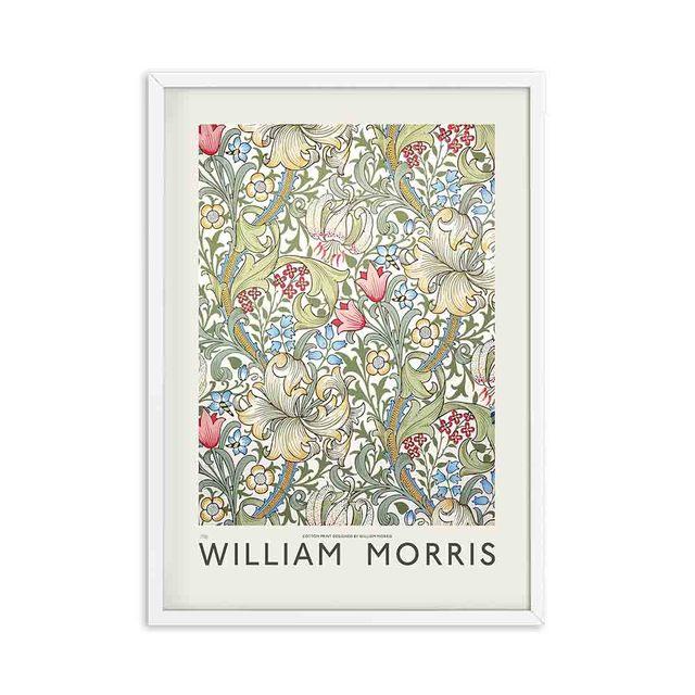 William Morris Leinwanddruck, das Victoria and Albert Museum, Ausstellungsplakat, Londoner U-Bahn, Jugendstil-Gemälde, Wanddekoration