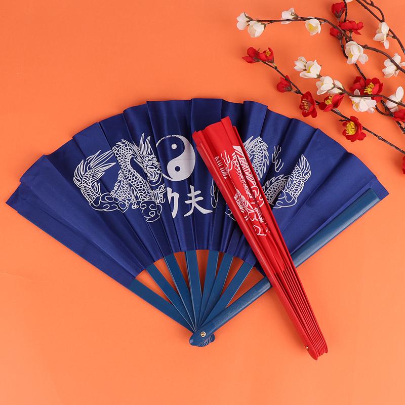 Chinesischer Kung Fu Fächer Kampfsport Drache Phönix Kunststoff Handheld Faltfächer