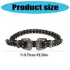 Retro Gothic Double Buckles Belt Rivets Studded Retro Punk Style PU Leather For Women