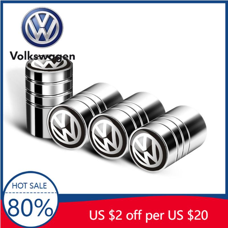 For VW Volkswagen Jetta MK5 Golf Car Tire Valve caps Emblem metal Cap Case For for VW Volkswagen Golf Polo Passat   Touran acces