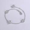 S925 Silver Four Leaf Grass Diamond Bracelet Full D Moissanite Adjustable Chain Wedding Engagement Party Women Birthday Gift