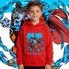 One Piece Jinbe Anime Print Boys Girls Kids Fleece Pullover Hoodie Autumn Winter Warm Casual Hooded Sweatshirt