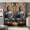 2pcs, 2D flat Window Treatment Curtains figure of the Buddha Blackout Polyester Birthday Party Use for Party Decor bedroom decor