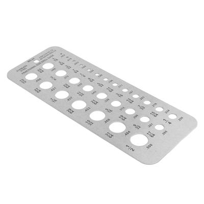 Calibro per punte in acciaio inossidabile per punte di dimensioni da 1/16 di pollice a 1/2 pollice 1764‑12 0.062‑0.250 Bullone 29 Fori