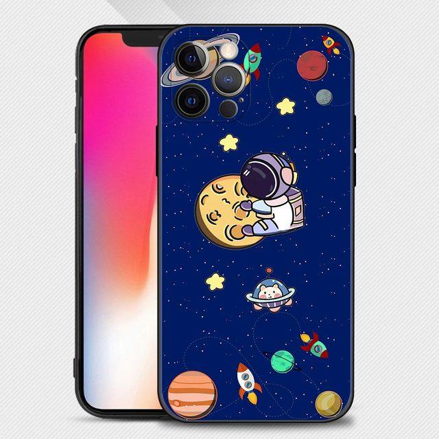 

Чехол для телефона для Apple Iphone 14 13 12 11 Pro Max 13 12 Mini Xs Max Xr X 7 8 Plus 6 6s, силиконовый чехол с милым мультяшным космонавтом For iPhone 14 Pro