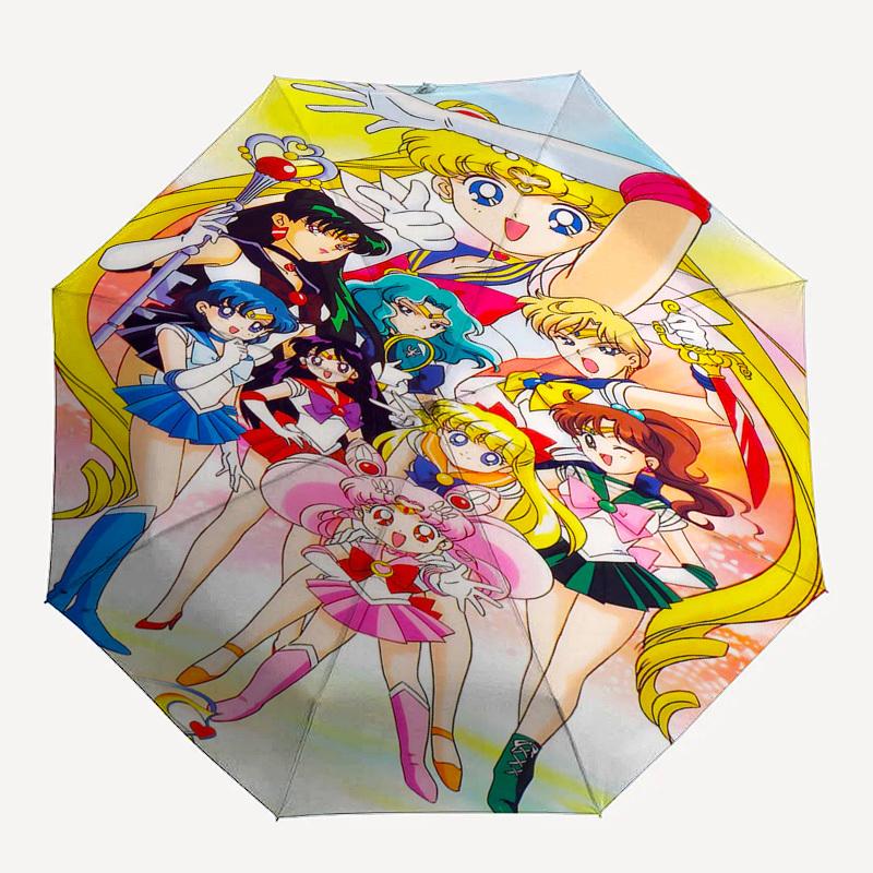 1pc Sailor Moon Umbrella Automatic Opening & Closing, Portable 3-Fold Design, 8-Bone Iron Frame, Outdoor Umbrella, Ideal Gift for Fans, Travelers, Dai