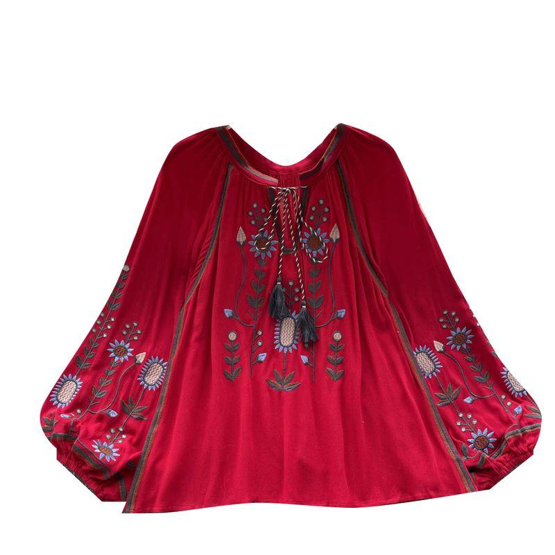 Bohemia Lantern Sleeve Loose Slim Fit Retro Shirt