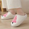 Fashion Christmas Fashion Women Slip on Platform House Slippers Casual Men Couples Printing Plus Size Shoes for Women Cotton Warm Shoes