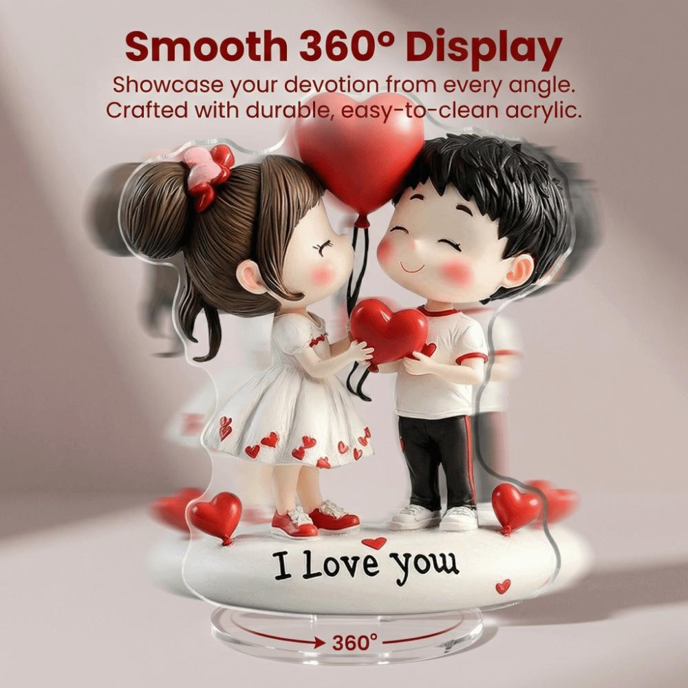 Creative Balloon Valentine's Day Decoration 2D Sweet Acrylic Rotating Ornament Gifts Couple with Love Ornament Party