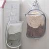 Household Folding Mesh Bathroom Polyester Hanging Laundry Basket Bag