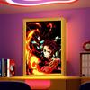 Anime Demon Slayer Action Figures Light Painting Photo Frame Tanjirou Nezuko Led Night Figurine Kimetsu No Yaiba Gifts Poseable Articulated Scale