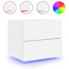 Vidaxl Comodino Sospeso con Illuminazione a LED, Bianco