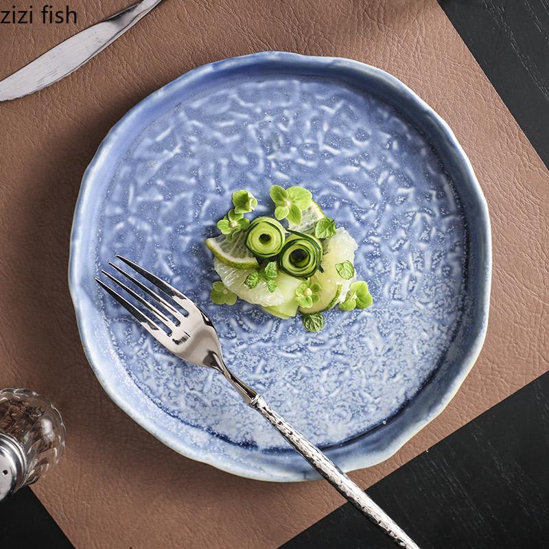 Ceramic Flat Plate Western Style Steak Plate Dining Plates Pasta Dish Sushi Plates Fruit Dish Salad Bowl Dessert Bowl Snack Tray