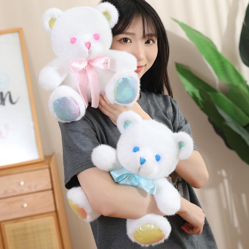 Girly Heart Pink Sitting Bear Teddy Bear Doll Plush Toy Hug Bear Doll Children's Soothing Ragdoll