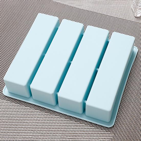 Ice Cube Non-sticky Tray Multi-purpose Flexible 4 Grids Long Silicone Ice Cube Pudding