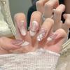Premium Handmade French Cat Eye Medium Nail Tips: High-Quality Finish, Versatile & Ready-to-Wear.