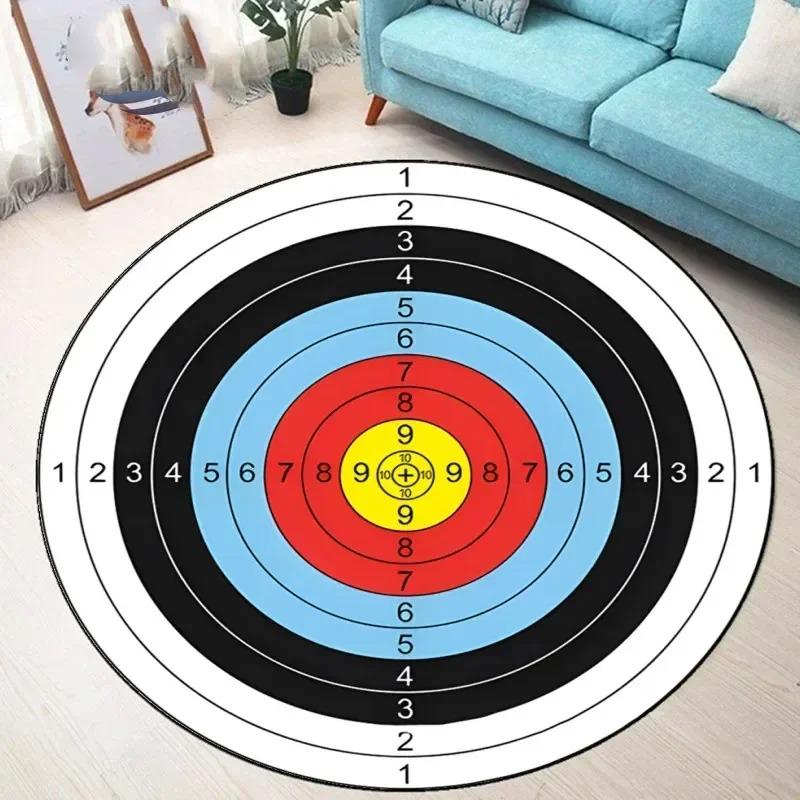 Dartboard Pattern Round Non-slip Rug  Bullseye Round Rug  Youth Bedroom and Living Room Chair Cushion Stylish Home Decor Rug