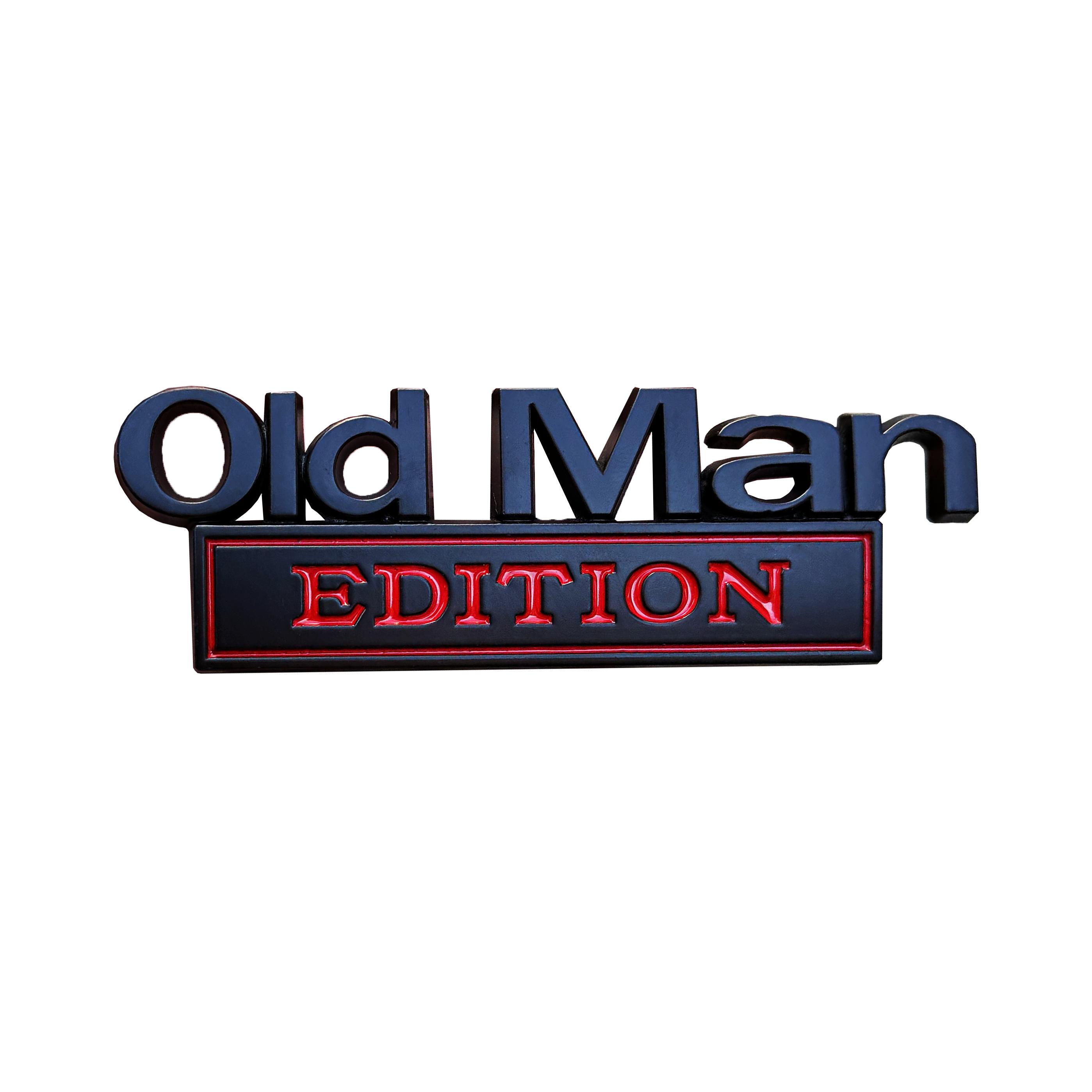 

OLD MAN EDITION Metal Car Stickers for fenders bumpers rear windows and vehicle contours OLD MAN badges