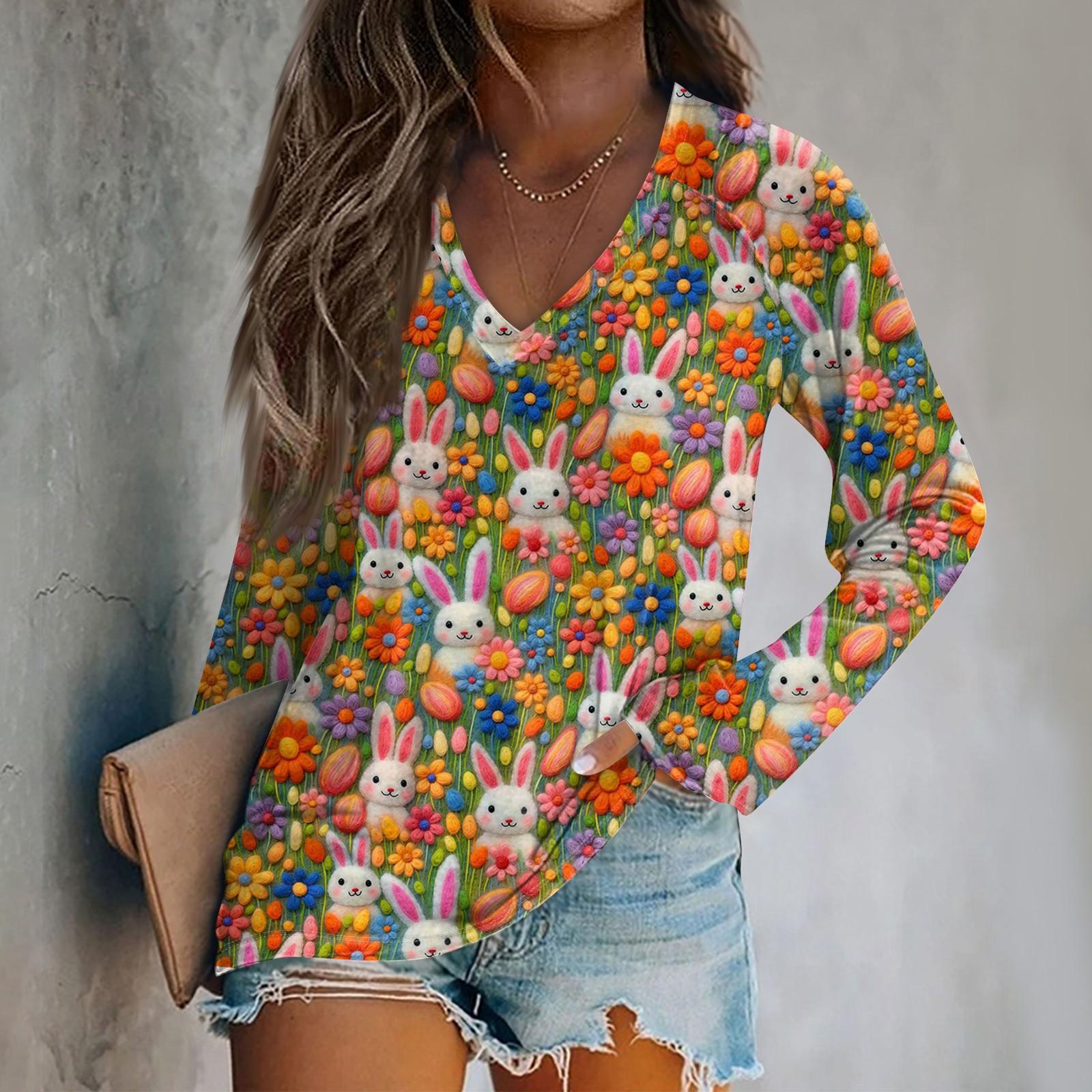 

Женская футболка с длинным рукавом и принтом в виде пасхального принта S шафрановый