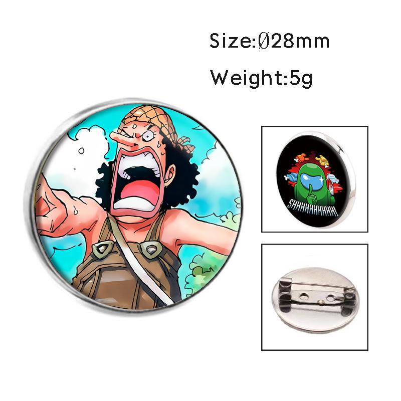 One Piece Badge Anime Crystal Gem Brooch Pirate King Accessory Pendant Jewelry Pin Anime Merchandise Crystal Stone