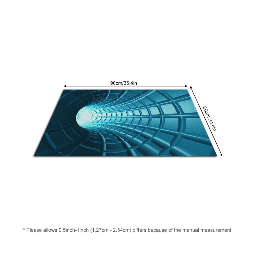 Tuniu 3D Illusion Optical Maze Rug Anti-Slip Floor Carpet Mat for Living Room Bedroom