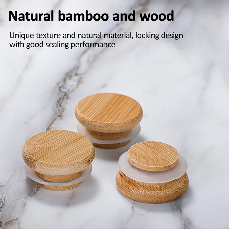 150ml Sealed Glass Bottles with Wooden Stand Tea Coffee Bean Grain Storage Jar Display Rack Transparent Storage Boxes Decor