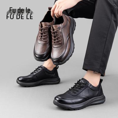 Chaussures d'automne 2025 pour hommes, décontractées et business, résistantes à l'usure, en cuir véritable
