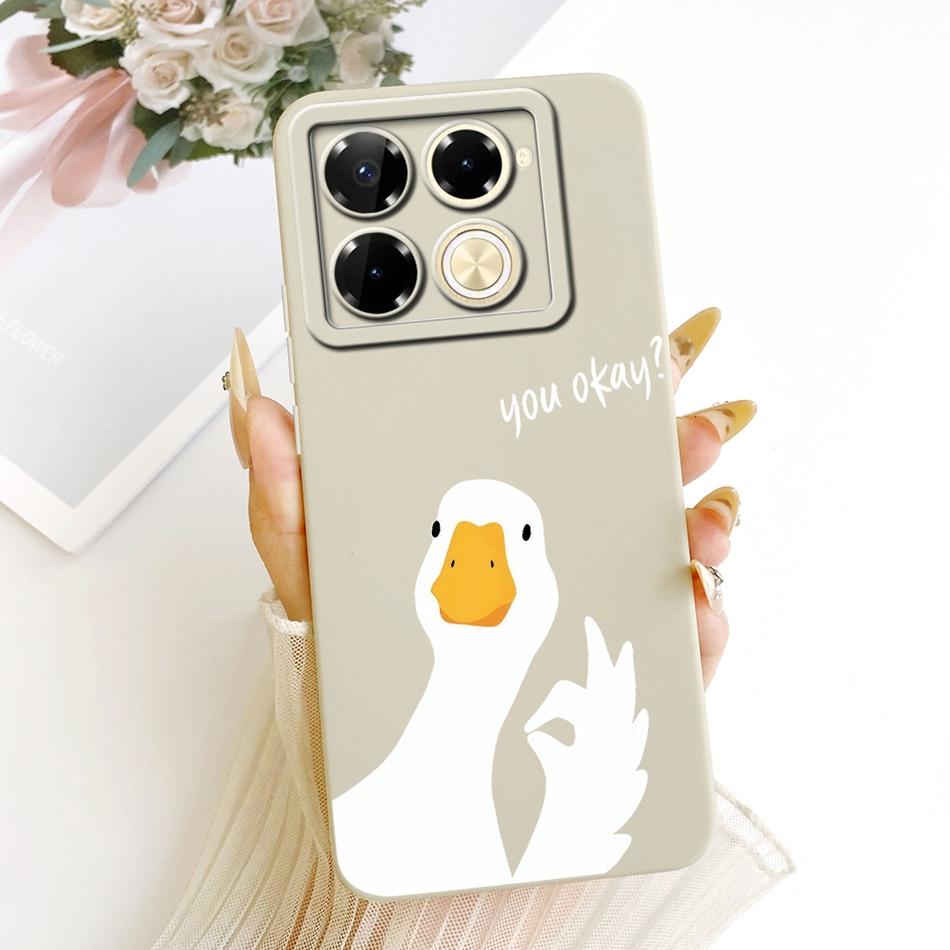 For Infinix Note 40 Pro 4G 5G / Note 40 Pro+ / Note40 X6853 Cute Cat Flower Cartoon Phone Case Soft Silicone Cover Bumpers