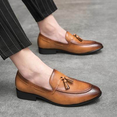 Man Wedding Shoes Slip On Dress Moccasins Boat Shoes Top Quality Tassel Loafers Men Casual Shoe Black Leather Men Shoes