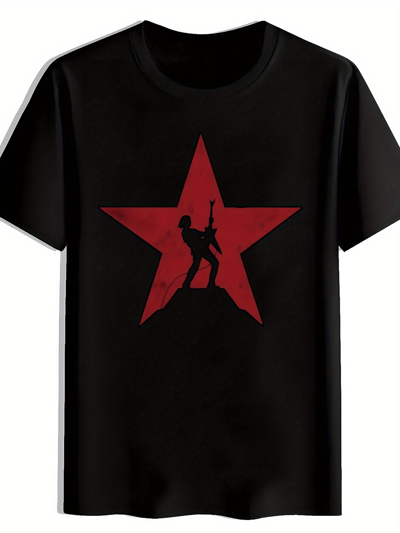 T-shirt A Short-Sleeved Round-Neck Featuring a Vintage Rock Band Print XXXL