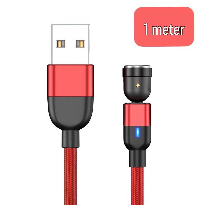540° Rotating Magnetic Fast Charge Cable, 3-in-1 Blind Suction Design, Bendable for Mobile Gaming