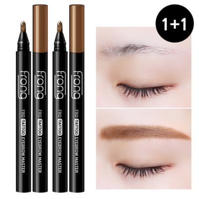 1+1 Prong Pro Tattoo Eyebrow, Natural Brown+Natural Brown, 1 Piece