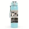 1PC Vintage Room Furniture Rectangular Print 750ml Colorful Plastic Sports Water Bottle Leakproof Pop Up Lid with Straw for Outdoor Work Home Use