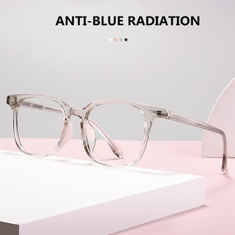 Square Blue Light Blocking Computer Glasses Men Women Reading Prescription Transparent Far Sight Glasses +1 5 +1 75