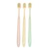 Yamagata Soft Bristle Toothbrush with Tricolor Gum Protection, Wide Head, Convex Surface, Adult Couple 3-Pack for Home Use.