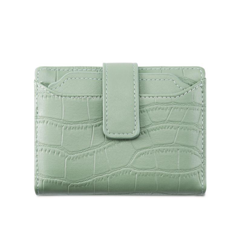 Korean Crocodile Print Minimalist Women's Foldable Wallet with Multi-Card Slots