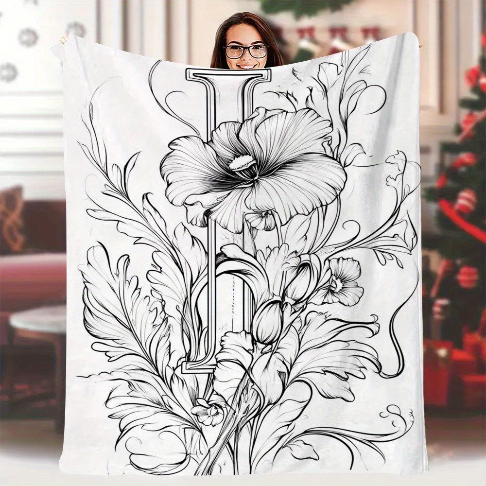 

1pc Art Nouveau Floral Print Blanket, 60x80 Inch, Soft and Warm Fabric, Vintage Style, Multi-Purpose for Dormitory, Camping 70x100cm28x39in