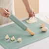 Solid Wood Non-stick Silicone Rolling Pin for Dumpling Wrapper and Dough
