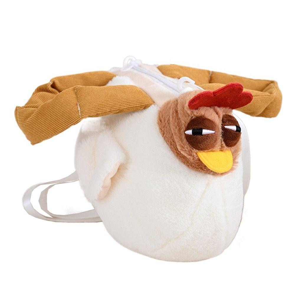 

Пушистая кукла для сна в форме курицы, сумка-тоут большой вместимости с мультяшным принтом, плюшевая сумка в виде цыпленка, женская белый