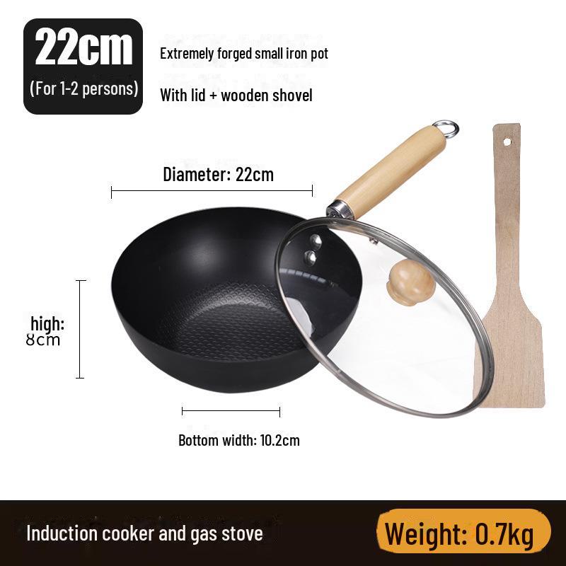 Mini tigaie neacoperită de 20 cm pentru mașina de gătit cu inducție - compactă, ușoară, ideală pentru utilizarea de o singură persoană