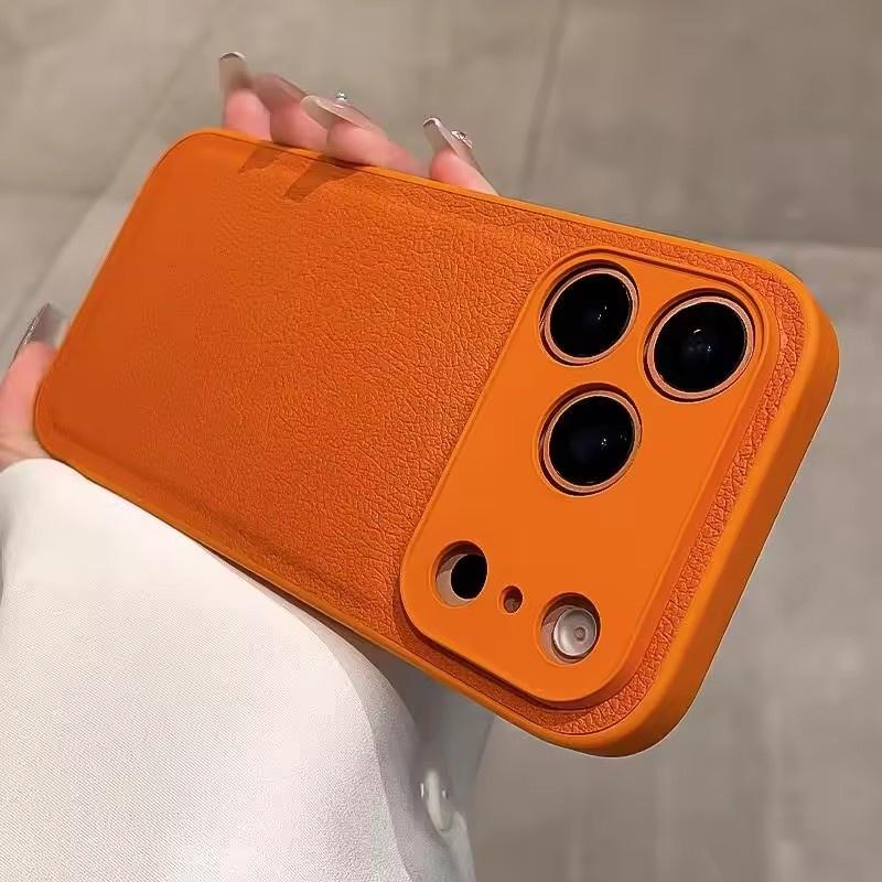 Vogue Lychee Leather Cell Phone Case for iPhone 17Pro 16 15 Plus 14 13 12 11 17 Pro Max iPohne Air TPU Frame Back Armor Cover